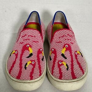 Rothy's The Sneaker Pink Flamingo Knit Slip On Shoes Kids Toddler Sz 12